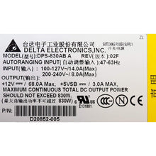 Load image into Gallery viewer, Fonte FXX830WPSU Delta Electronics D20852-005 PFC 830 Watt Switching Redundant Hot-Swap Server Power Supply DPS-830AB Intel SC54 SC5400 SC5400BRP SC5400LX SC5400LXI SC5400BRPNA SC5400LXNA 830W-FoxTI
