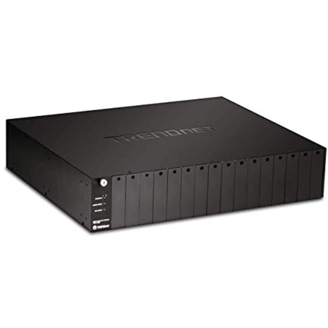 TRENDnet 16-Bay Fiber Converter Chassis System, Hot Swappable, Housing for up to 16 TFC Series Media Converters, Fast Ethernet RJ45, RS-232, SNMP Management Module, Lifetime Protection, TFC-1600 - MFerraz Tecnologia