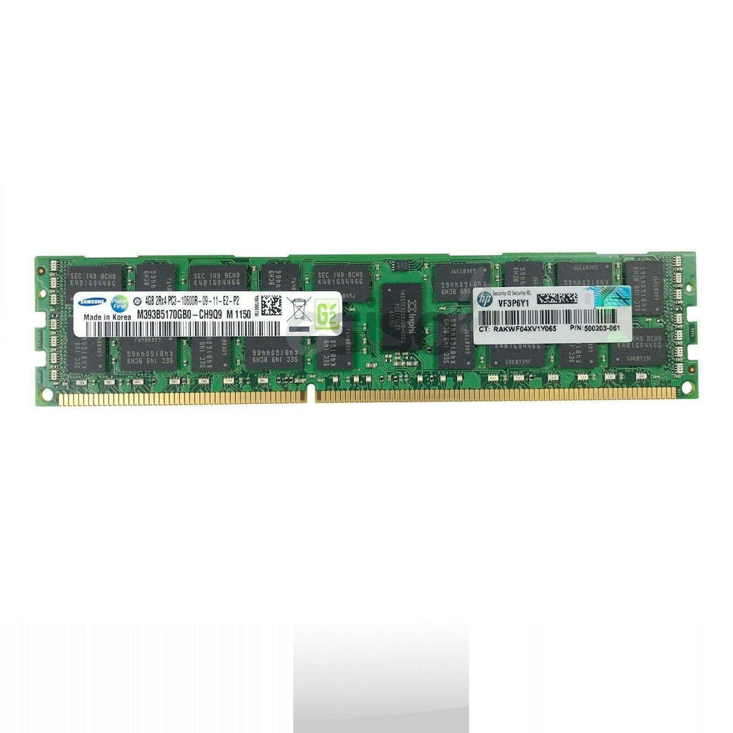 501534-001 HPE 4GB (1x4GB) 2RX4 PC3-10600R MEMORY MODULE FOR G7 & G6-FoxTI