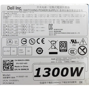 6MKJ9 Genuine Dell Precision Tower Fixed Workstation T7600 1300W Switching Power Supply EPA CDG 80 Plus Gold PSU OEM D1300EF-00 H1300EF-00 D1K3E001L Dual Fan Module Delta HiPro Power Source P/S H3HY3-FoxTI