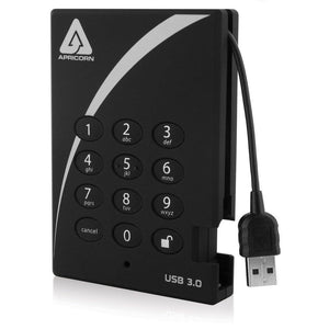 Apricorn Aegis Padlock 1 TB USB 3.0 256-bit AES XTS Hardware Encrypted Portable External Hard Drive (A25-3PL256-1000)-FoxTI