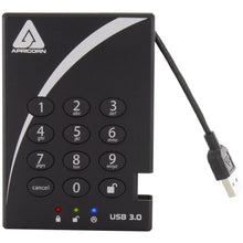 Carregar imagem no visualizador da galeria, Apricorn Aegis Padlock 1 TB USB 3.0 256-bit AES XTS Hardware Encrypted Portable External Hard Drive (A25-3PL256-1000)-FoxTI
