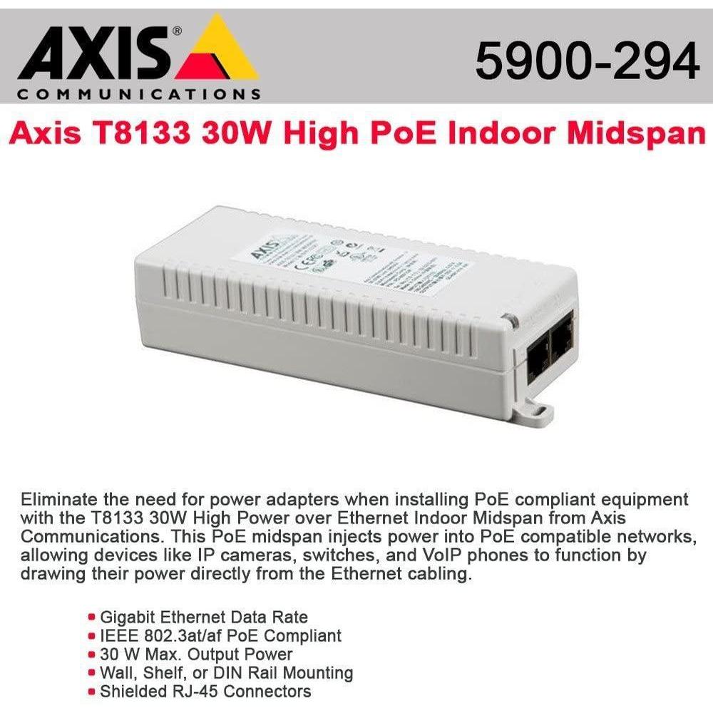 Axis Communications 5900-294 Power Over Ethernet Injector, External-FoxTI
