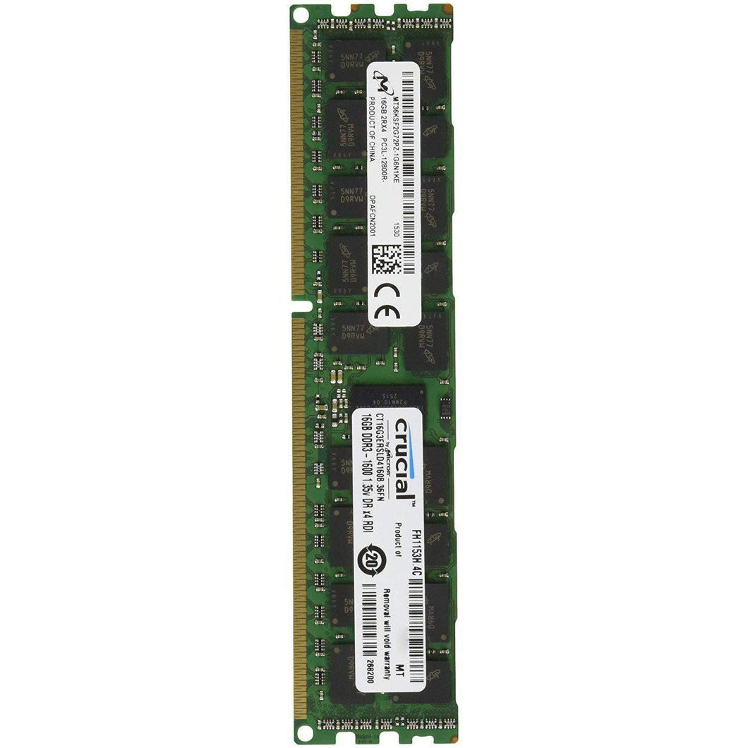 Crucial 16GB Single DDR3L 1600 MT/s (PC3-12800) DR x4 RDIMM 240-Pin Server Memory CT16G3ERSLD4160B-FoxTI
