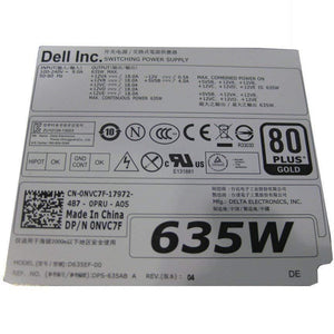 Dell PSU NVC7F Precision T5600 T3600 635W Power Supply Unit Delta D635EF-00 DPS-635AB-FoxTI