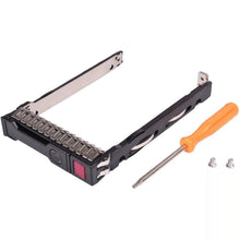 Load image into Gallery viewer, Gaveta 2.5&quot; SFF SAS SATA SSD Hard Drive Carrier Tray Caddy 651687-001 651699-001 for HP Proliant ML350 DL360p DL380P DL160 Gen8 G8 Gen9 G9 with 4 Mounting Screws and Screw Driver-FoxTI

