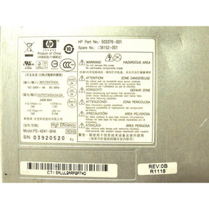 Genuine HP PS-4241-9HA Desktop PSU 240W ATX Power Supply PN 503376-001-FoxTI