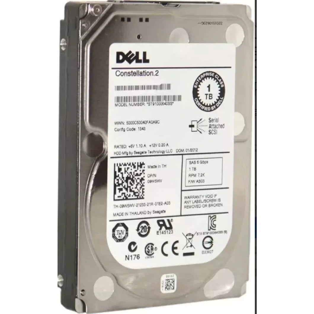 Dell PowerEdge 2900 Hot Swap HD 1TB 7.2K 6Gb/s SAS Hard Drive