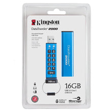 Load image into Gallery viewer, Kingston Digital 16GB DT2000 Keypad USB 3.0 ,256bit AES Hardware Encrypted (DT2000/16GB)-FoxTI
