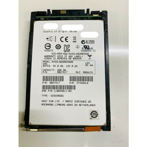 HGST Ultrastar 200GB 6Gb/s 2.5 SAS SLC SSD HUSSL4020BSS600 PN: 0B27417 Disco - MFerraz Tecnologia