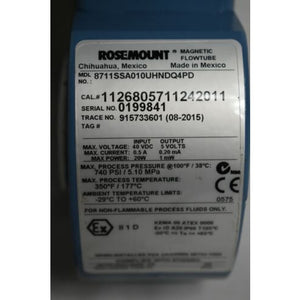Rosemount 8732EST2A1NAM4F0800 Transmitter 8711SSA010UHNDQ4PD Magnetic Flowtube - MFerraz Technology ITFL