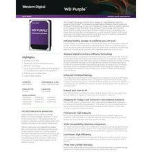 Cargar imagen en el visor de la galería, WD Purple WD121PURZ 12TB Surveillance 7200 RPM 3.5&quot; SATA lll Internal  6 Gb/s - MFerraz Tecnologia
