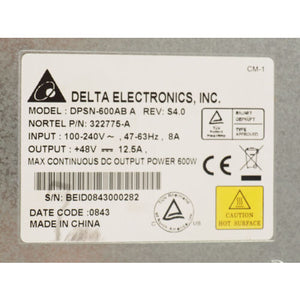 Delta Electronics, INC. DPSN 600AB A 322775-A 48v 12.5A 600W Power Supply Unit - mferraz.com